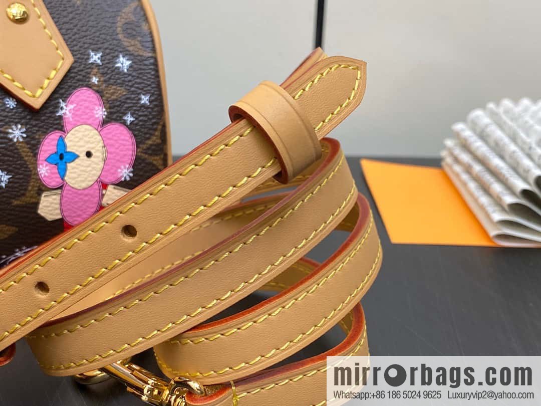 [Original single boutique] M82624 silk screen, Christmas mini pillow bag 16cm speedy series Nano Speedy handbag