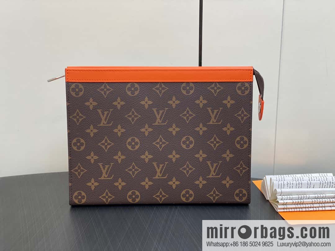 [Original single boutique] M61692 monogram orange M82855 clutch bag series Pochette Voyage medium handbag