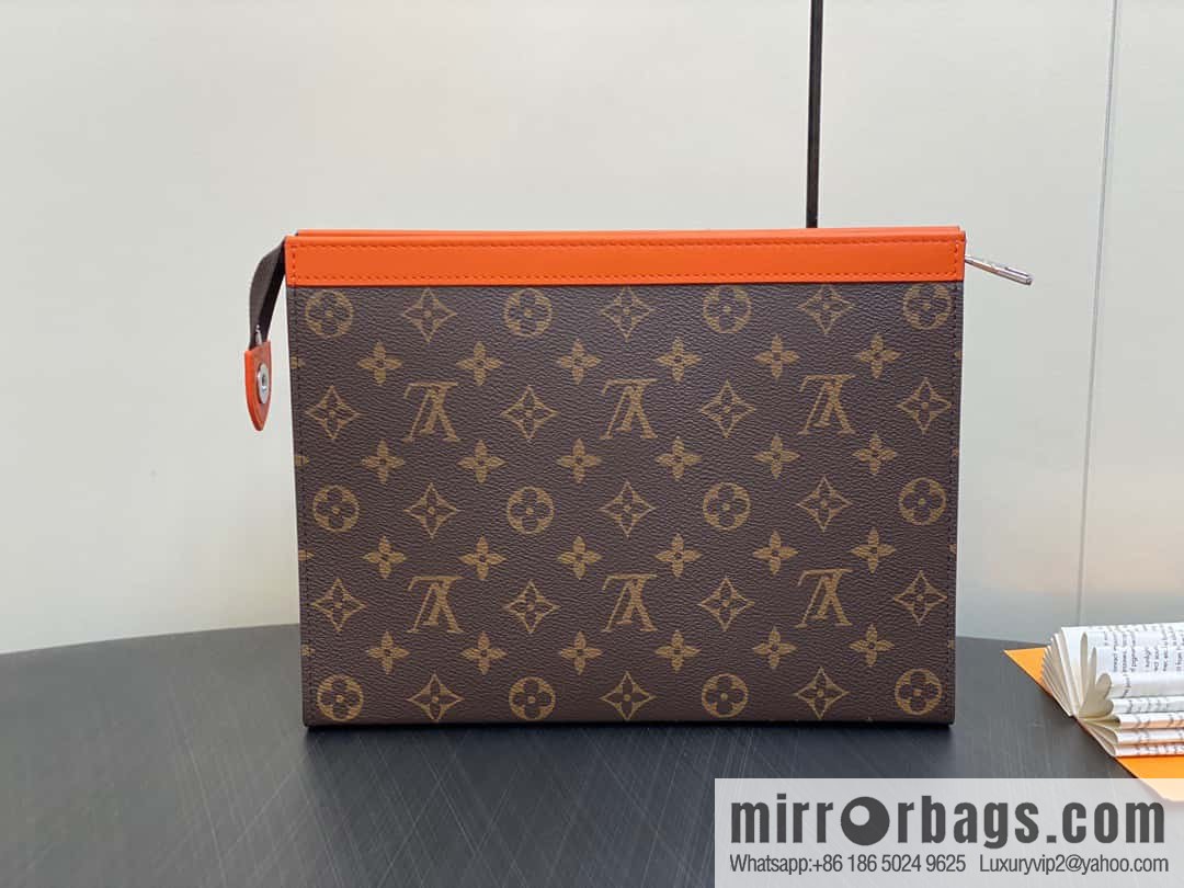 [Original single boutique] M61692 monogram orange M82855 clutch bag series Pochette Voyage medium handbag
