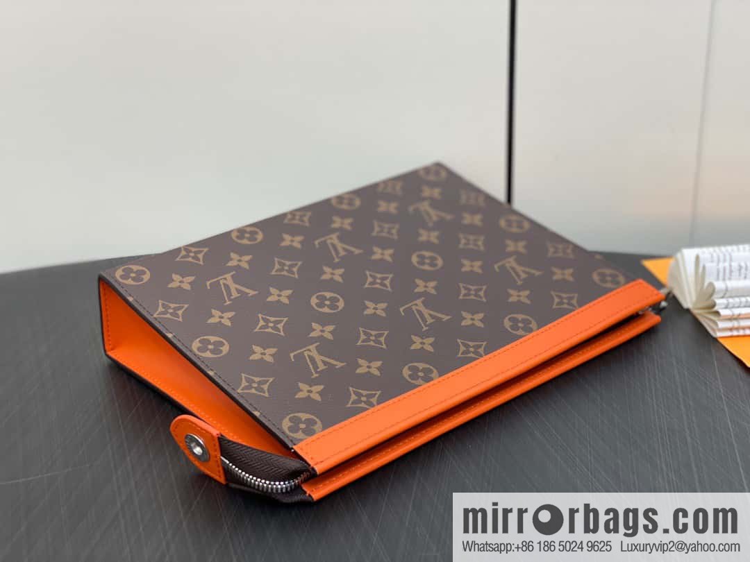 [Original single boutique] M61692 monogram orange M82855 clutch bag series Pochette Voyage medium handbag
