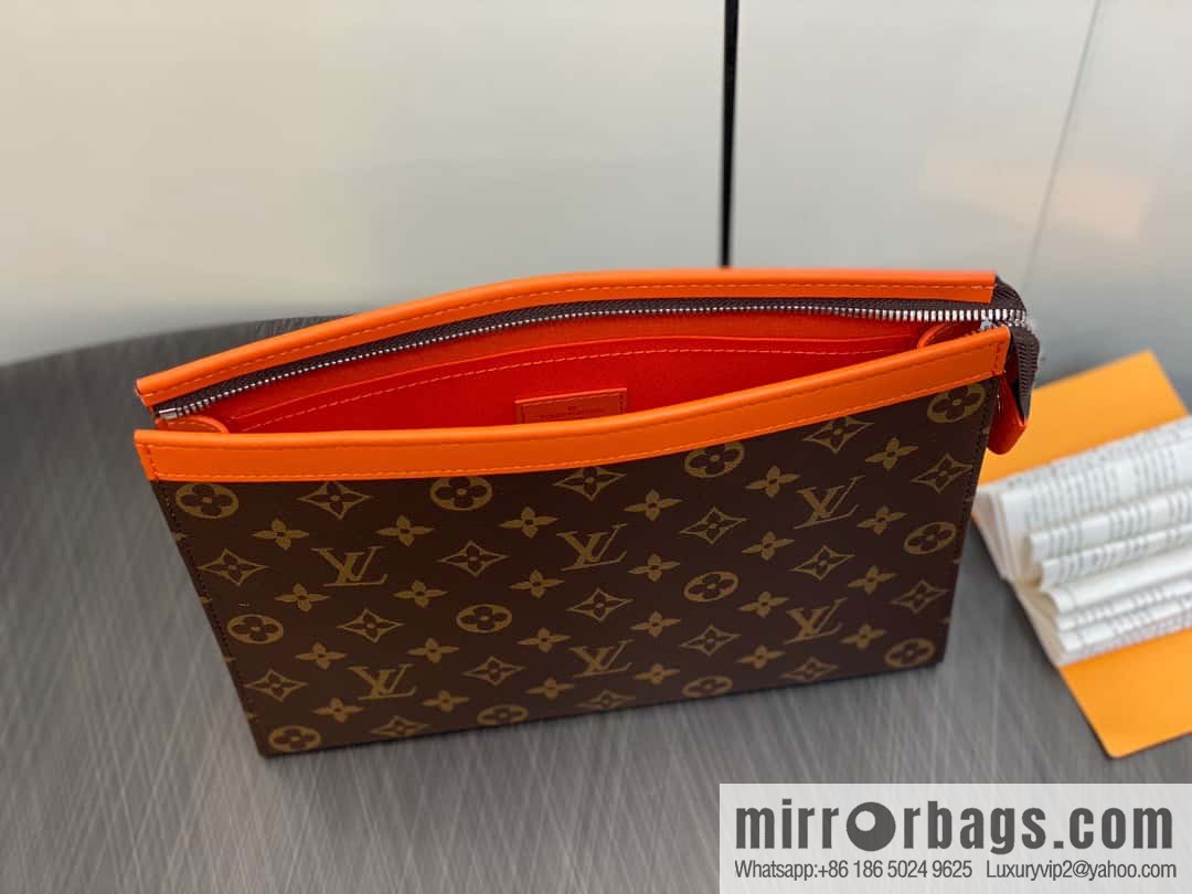 [Original single boutique] M61692 monogram orange M82855 clutch bag series Pochette Voyage medium handbag