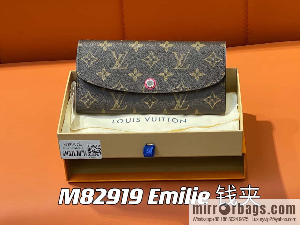 [Original single boutique] M82919 monogram rose red, flip wallet series Emilie wallet m82919 m82920