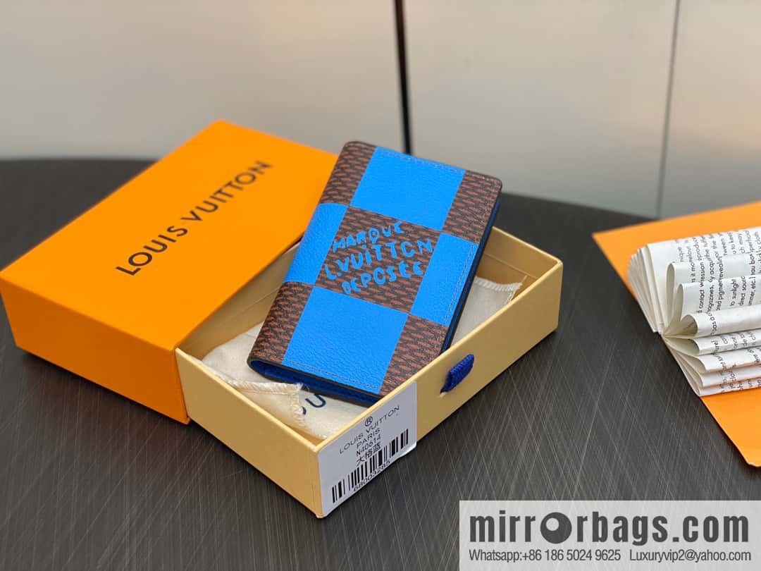 [Original order boutique] M40614 blue large plaid pocket wallet
