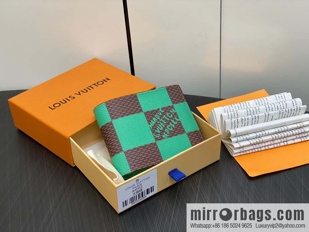 [Original single boutique] M40452 green large plaid suit wallet series Multiple wallets