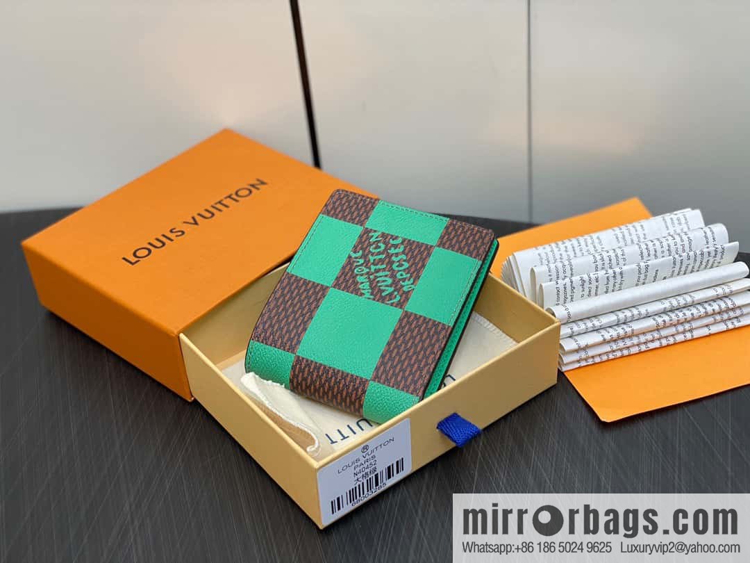 [Original single boutique] M40452 green large plaid suit wallet series Multiple wallets