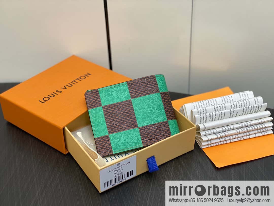 [Original single boutique] M40452 green large plaid suit wallet series Multiple wallets