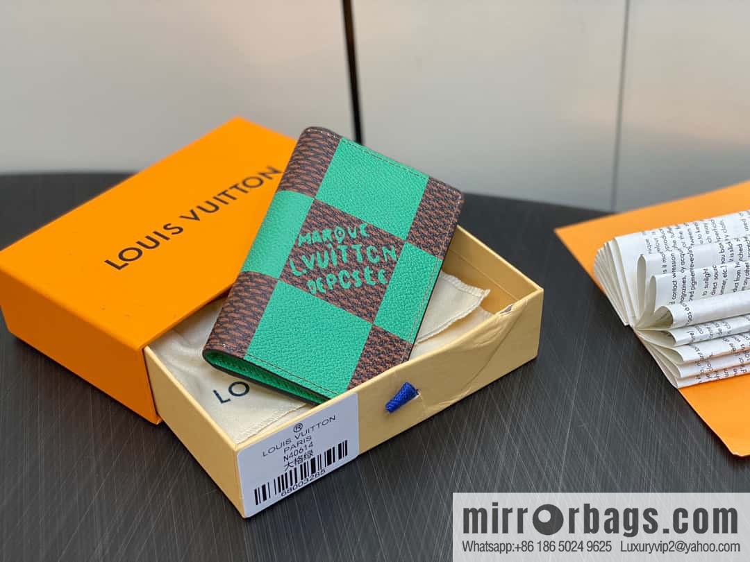[Original order boutique] M40614 green big plaid pocket wallet