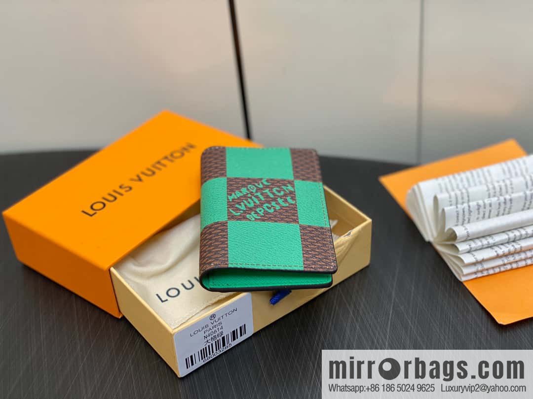 [Original order boutique] M40614 green big plaid pocket wallet
