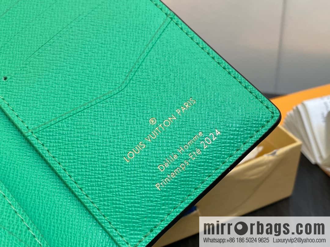 [Original order boutique] M40614 green big plaid pocket wallet