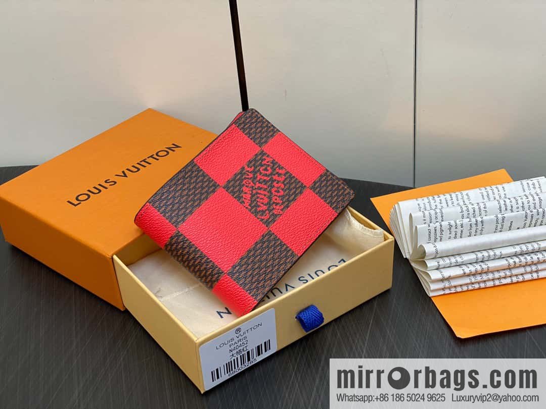 [Original single boutique] M40452 red plaid suit wallet series Multiple wallets