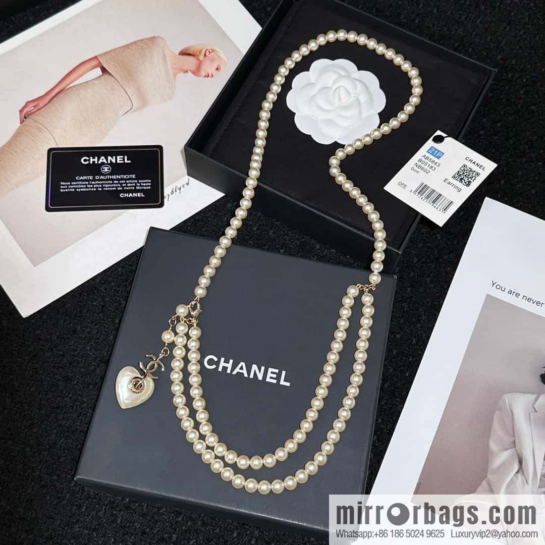 ❗️New ❗️☀️ New ☑️ Chanel Double Pearl Peach Heart Love Double C Belt Waist Chain ☀️