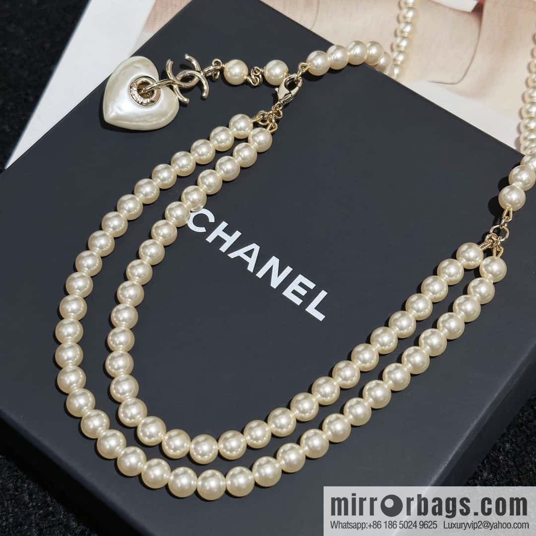 ❗️New ❗️☀️ New ☑️ Chanel Double Pearl Peach Heart Love Double C Belt Waist Chain ☀️