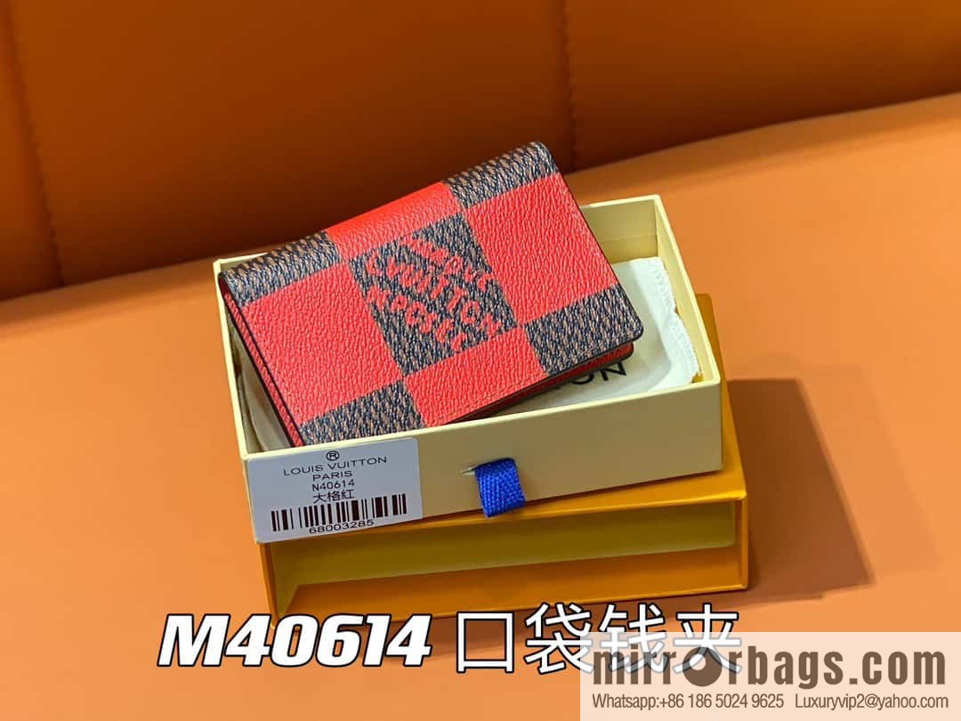 [Original order boutique] M40614 red big plaid pocket wallet