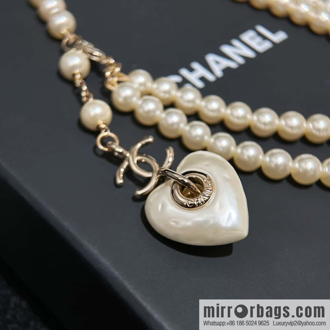 ❗️New ❗️☀️ New ☑️ Chanel Double Pearl Peach Heart Love Double C Belt Waist Chain ☀️