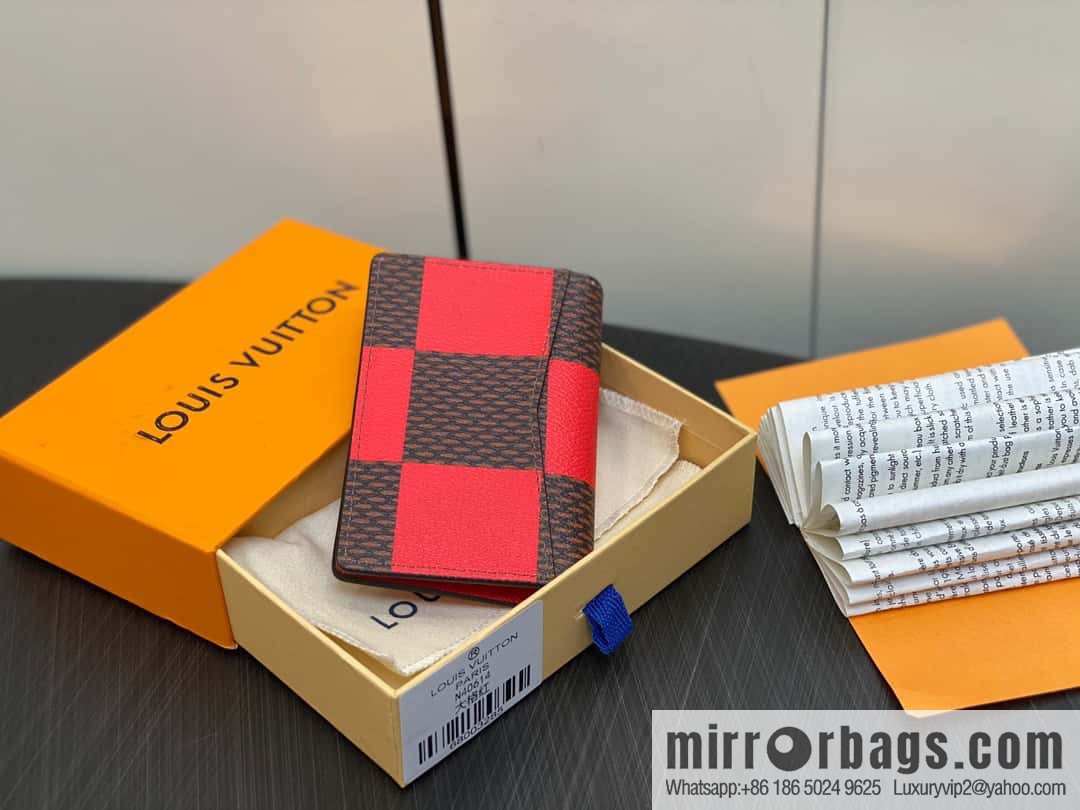 [Original order boutique] M40614 red big plaid pocket wallet