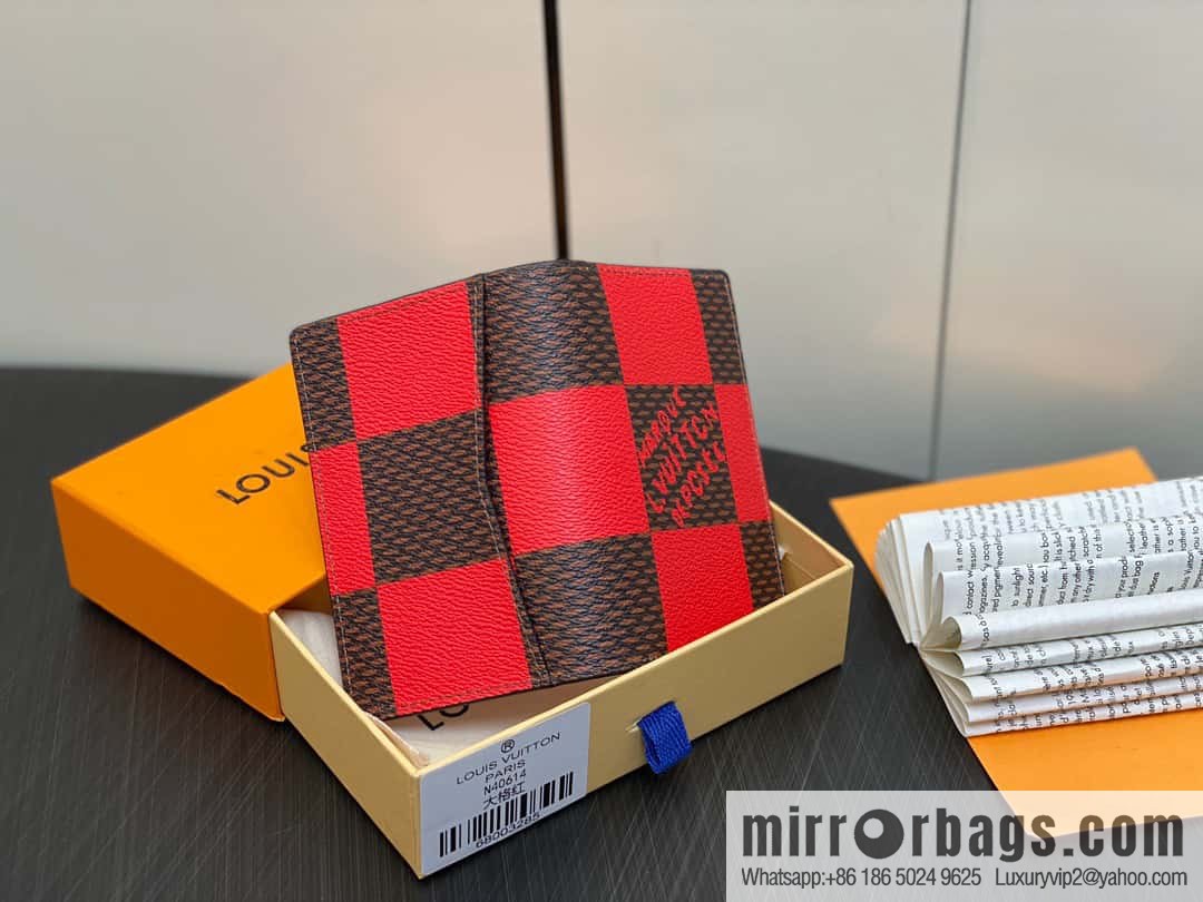 [Original order boutique] M40614 red big plaid pocket wallet