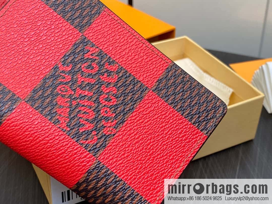 [Original order boutique] M40614 red big plaid pocket wallet
