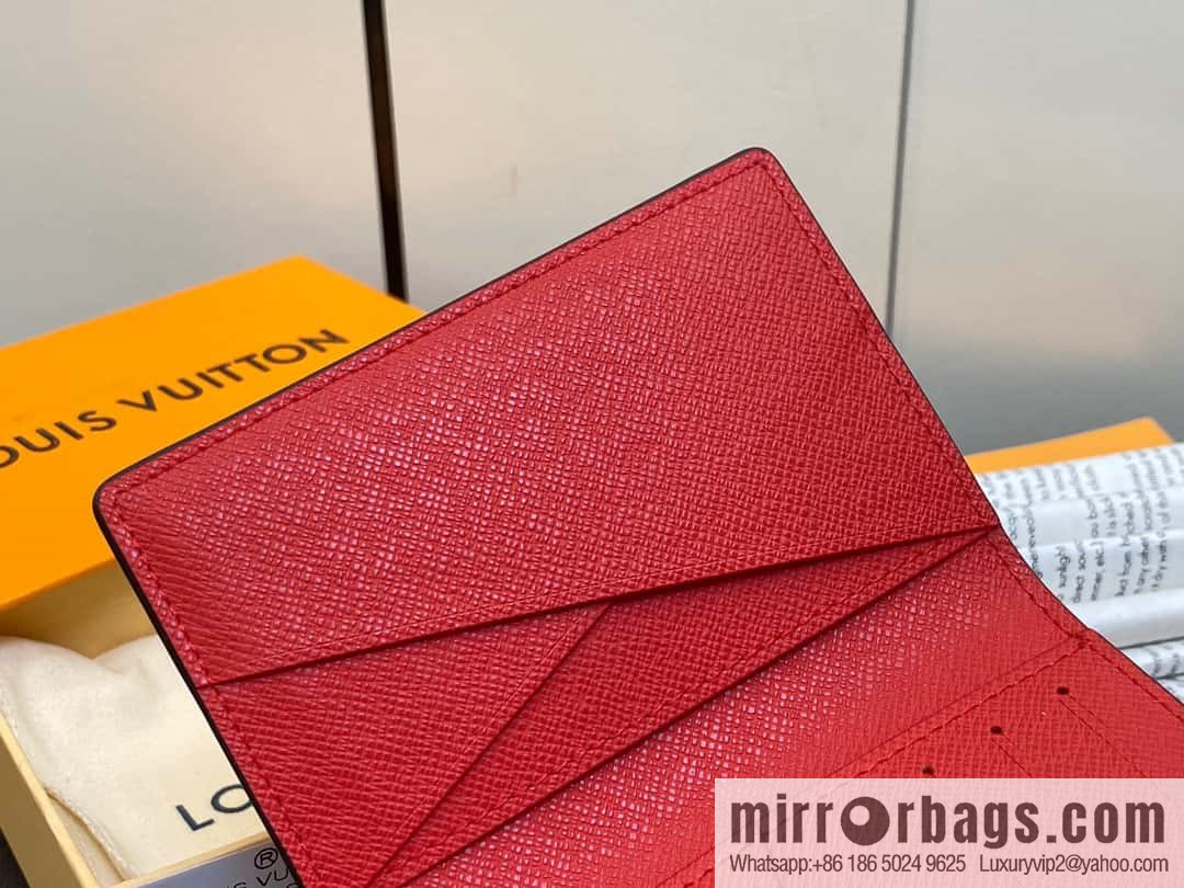 [Original order boutique] M40614 red big plaid pocket wallet