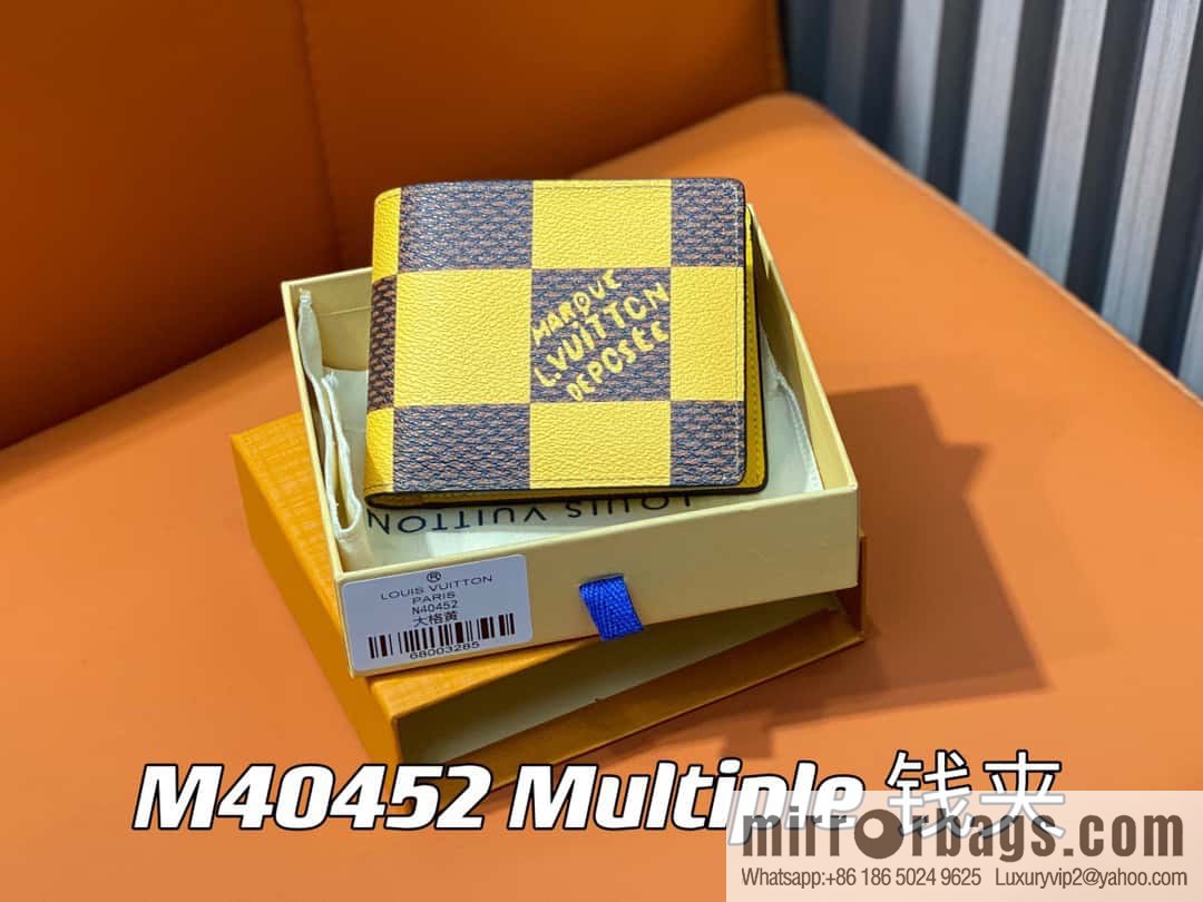 [Original single boutique] M40452 yellow large plaid suit wallet series Multiple wallets