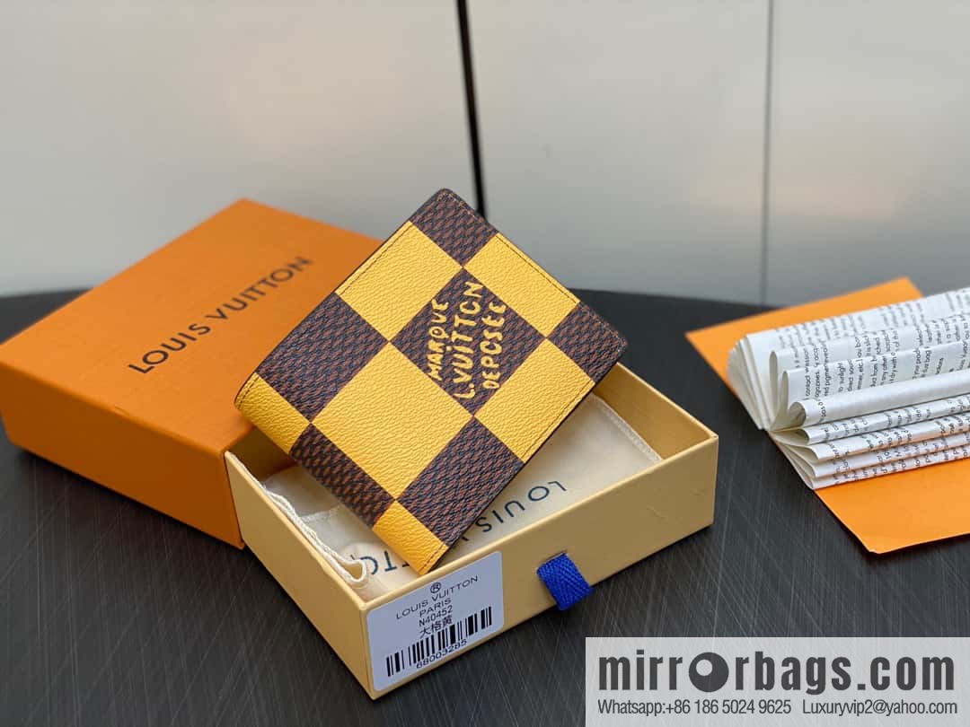 [Original single boutique] M40452 yellow large plaid suit wallet series Multiple wallets