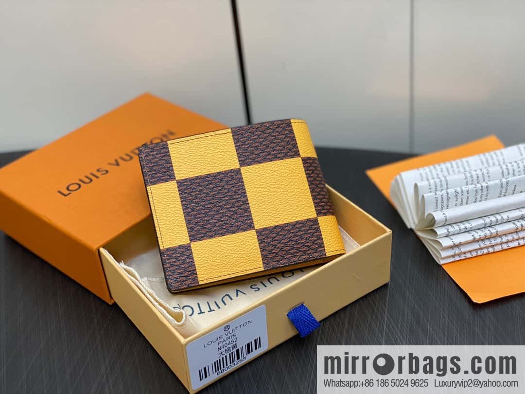 [Original single boutique] M40452 yellow large plaid suit wallet series Multiple wallets