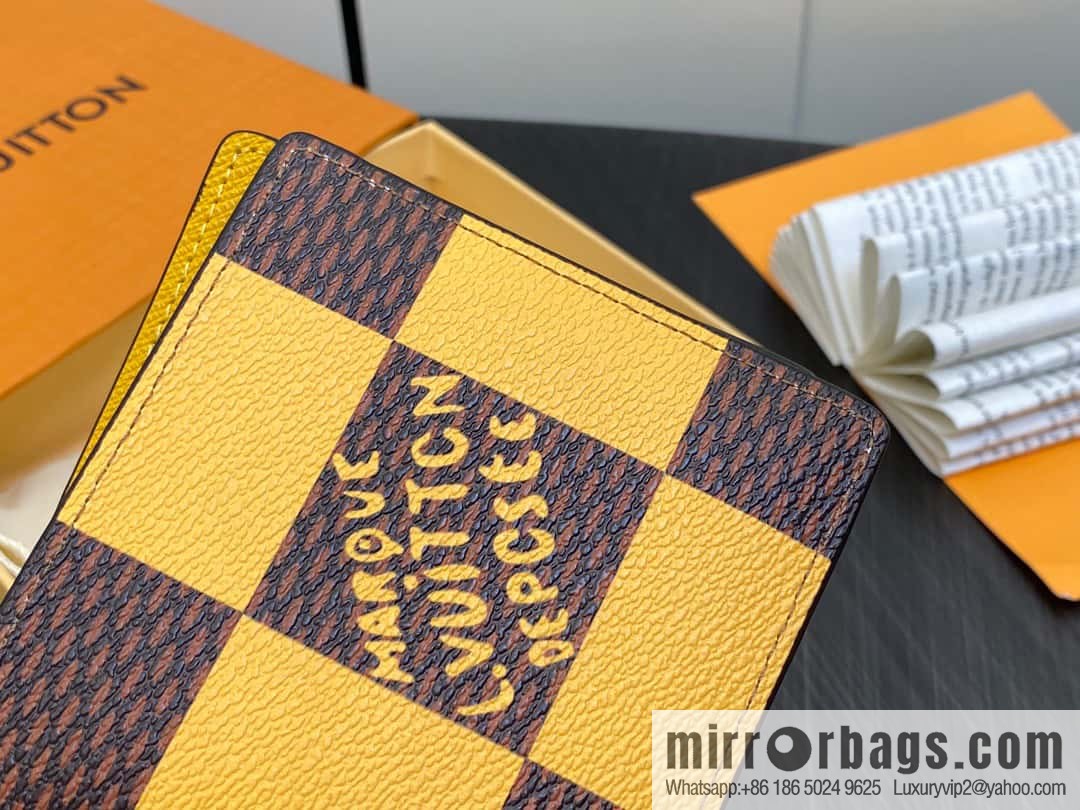 [Original single boutique] M40452 yellow large plaid suit wallet series Multiple wallets
