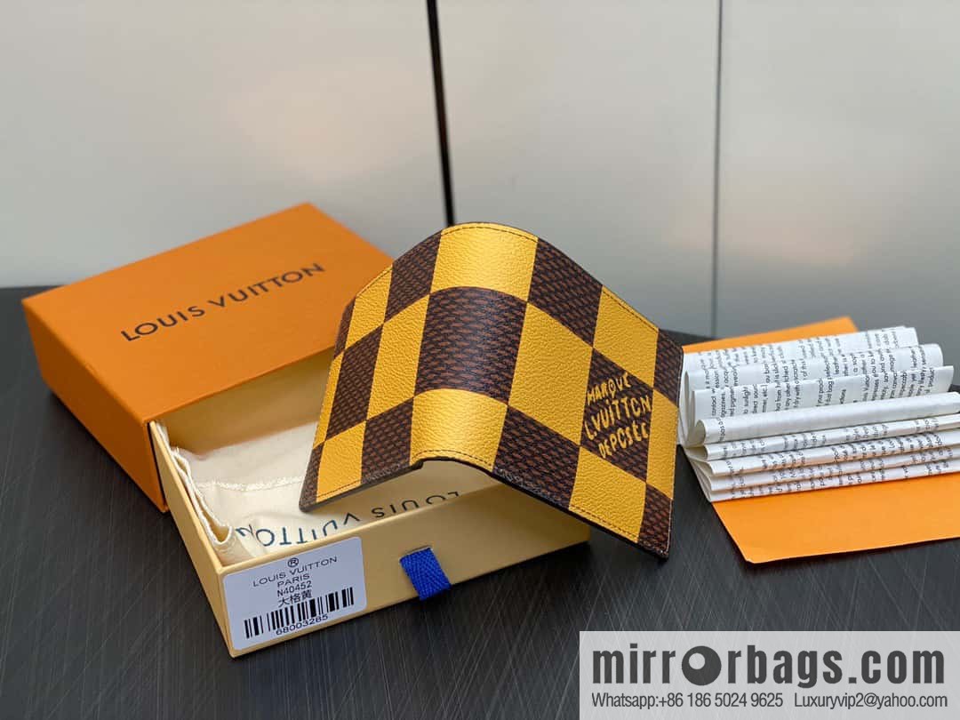 [Original single boutique] M40452 yellow large plaid suit wallet series Multiple wallets
