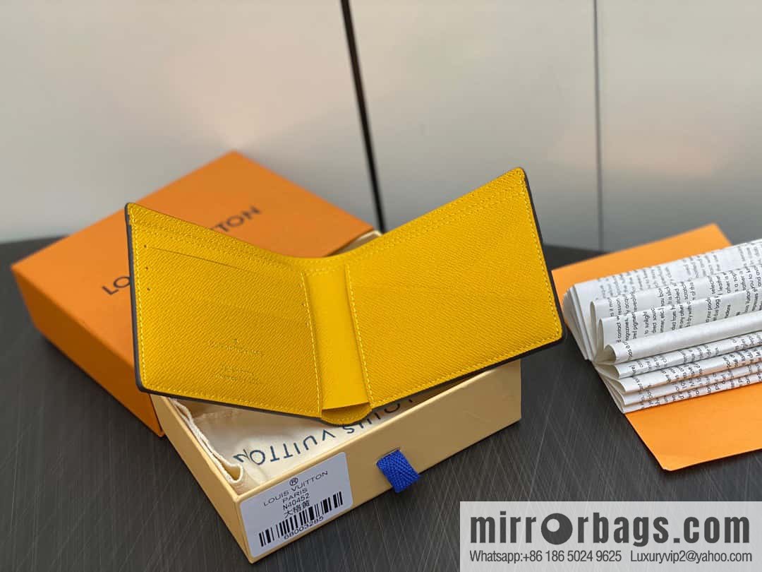 [Original single boutique] M40452 yellow large plaid suit wallet series Multiple wallets