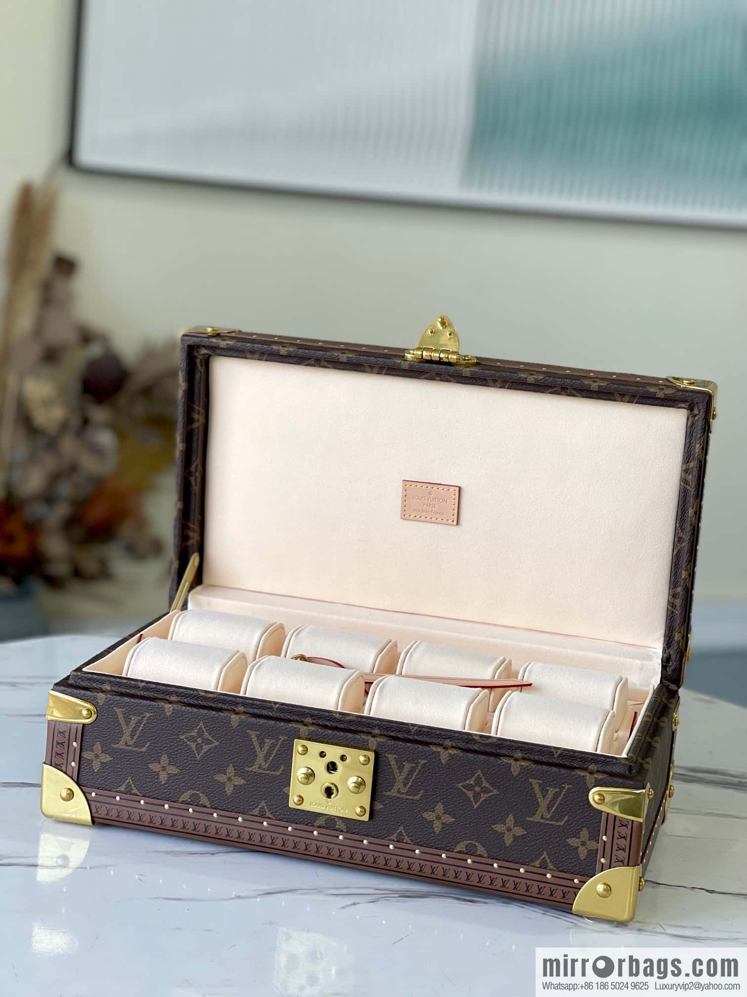 M47641 monogram/apricot COFFRET 8 MONTRES case