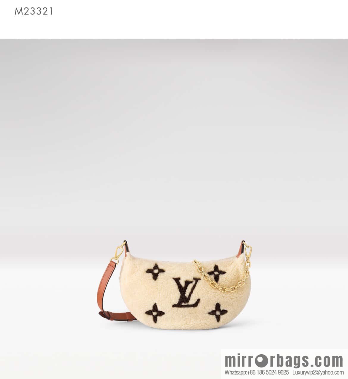 [Original order boutique] M23321 meter white, lamb wool moon bag series, this Over The Moon handbag.