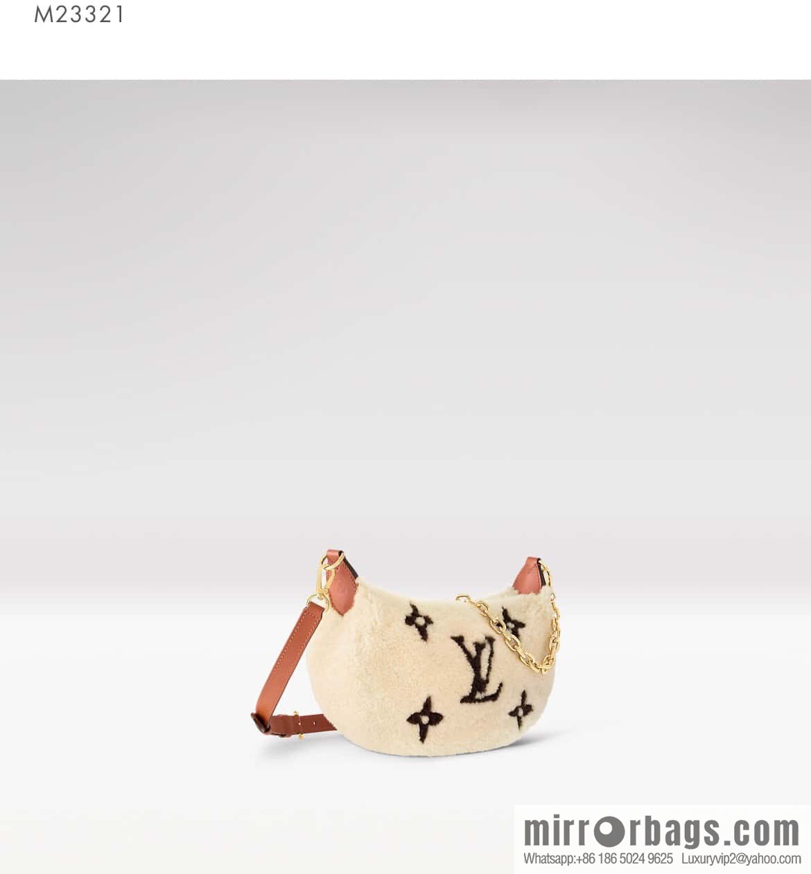 [Original order boutique] M23321 meter white, lamb wool moon bag series, this Over The Moon handbag.