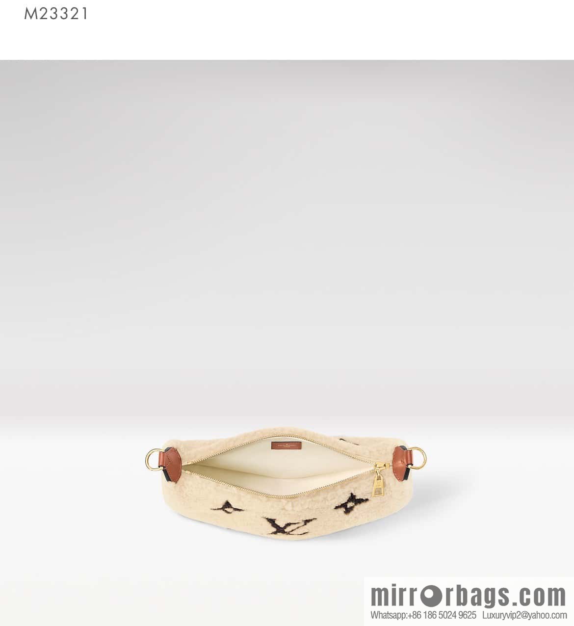[Original order boutique] M23321 meter white, lamb wool moon bag series, this Over The Moon handbag.