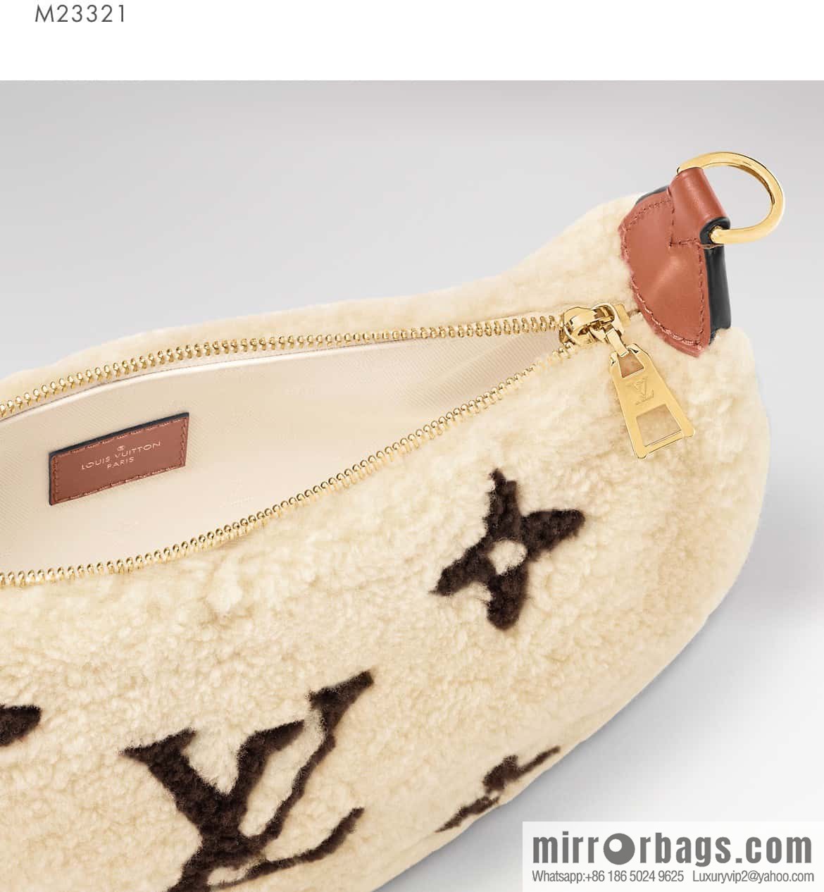 [Original order boutique] M23321 meter white, lamb wool moon bag series, this Over The Moon handbag.