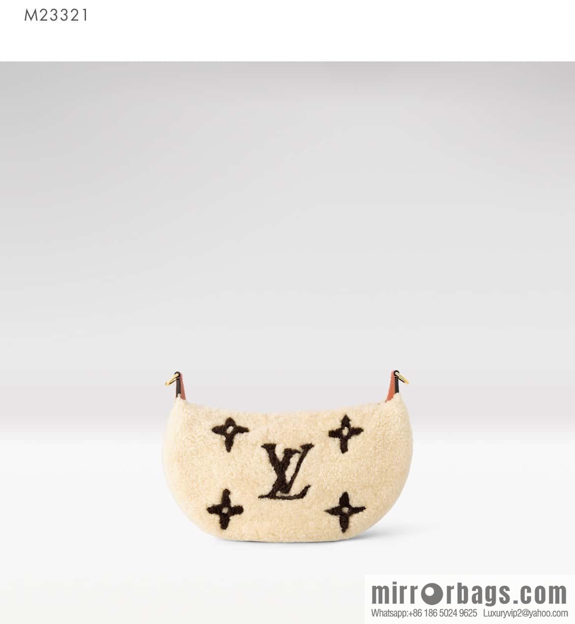 [Original order boutique] M23321 meter white, lamb wool moon bag series, this Over The Moon handbag.