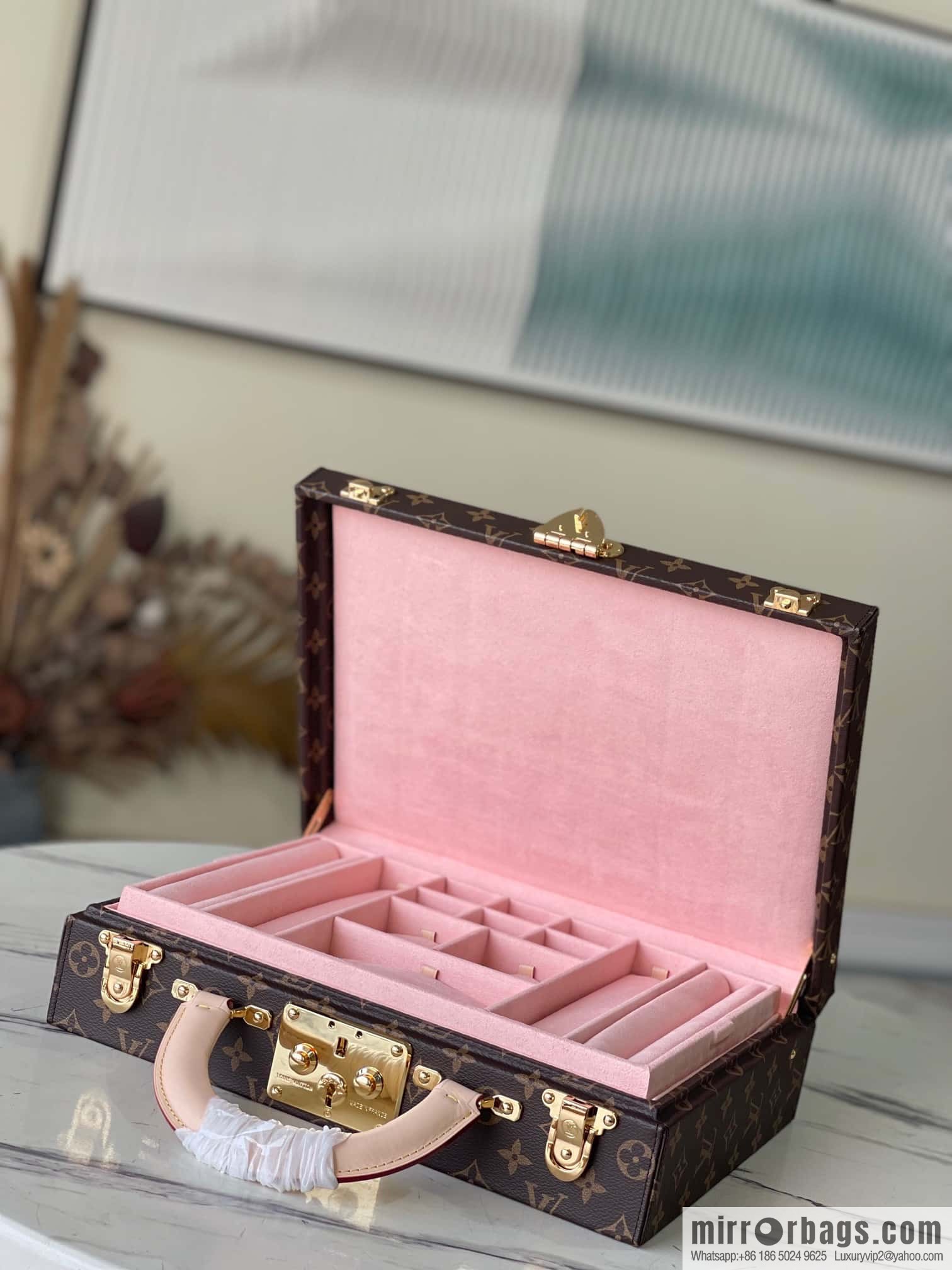 M20076 pink Monogram Jewelry Box