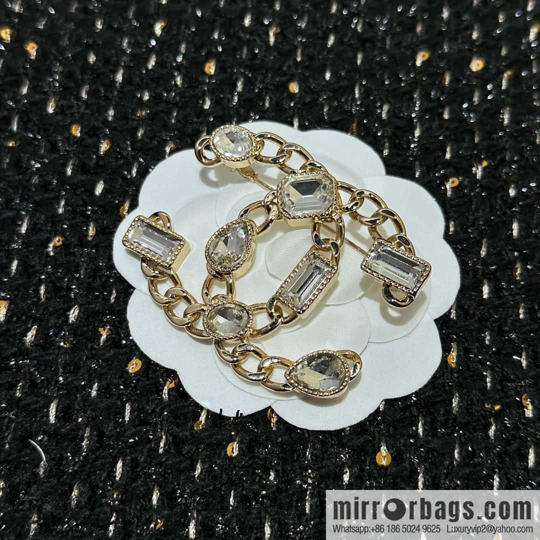 ☀️New ☑️ Chanel Double C Square Diamond Water Drop Diamond Brooch