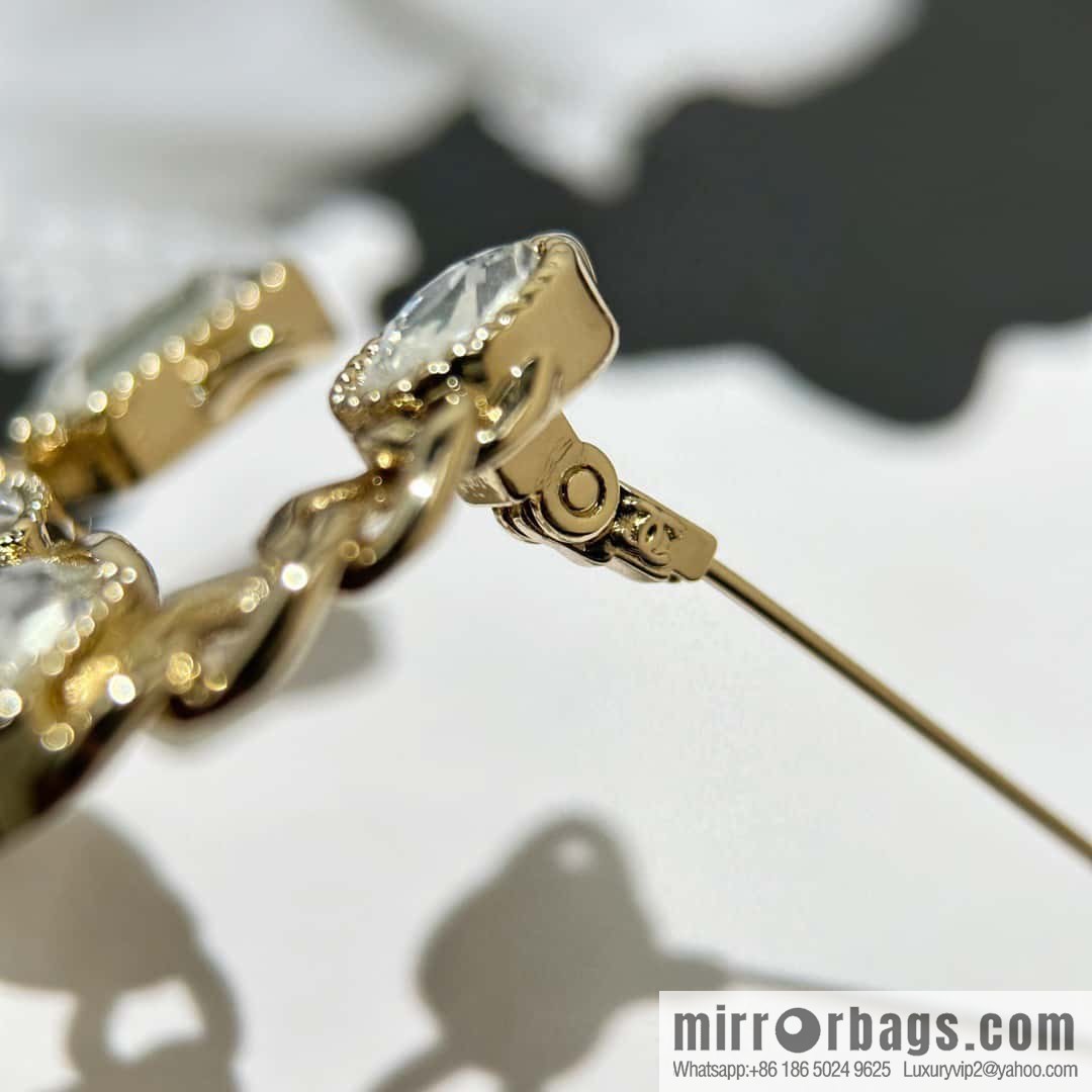 ☀️New ☑️ Chanel Double C Square Diamond Water Drop Diamond Brooch