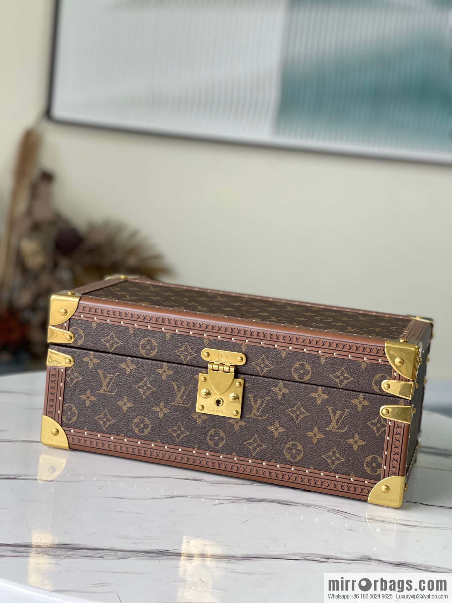 💗M20209 monogram Apricot, Multifunctional Storage Box MCoffret Accessoires Hard Case