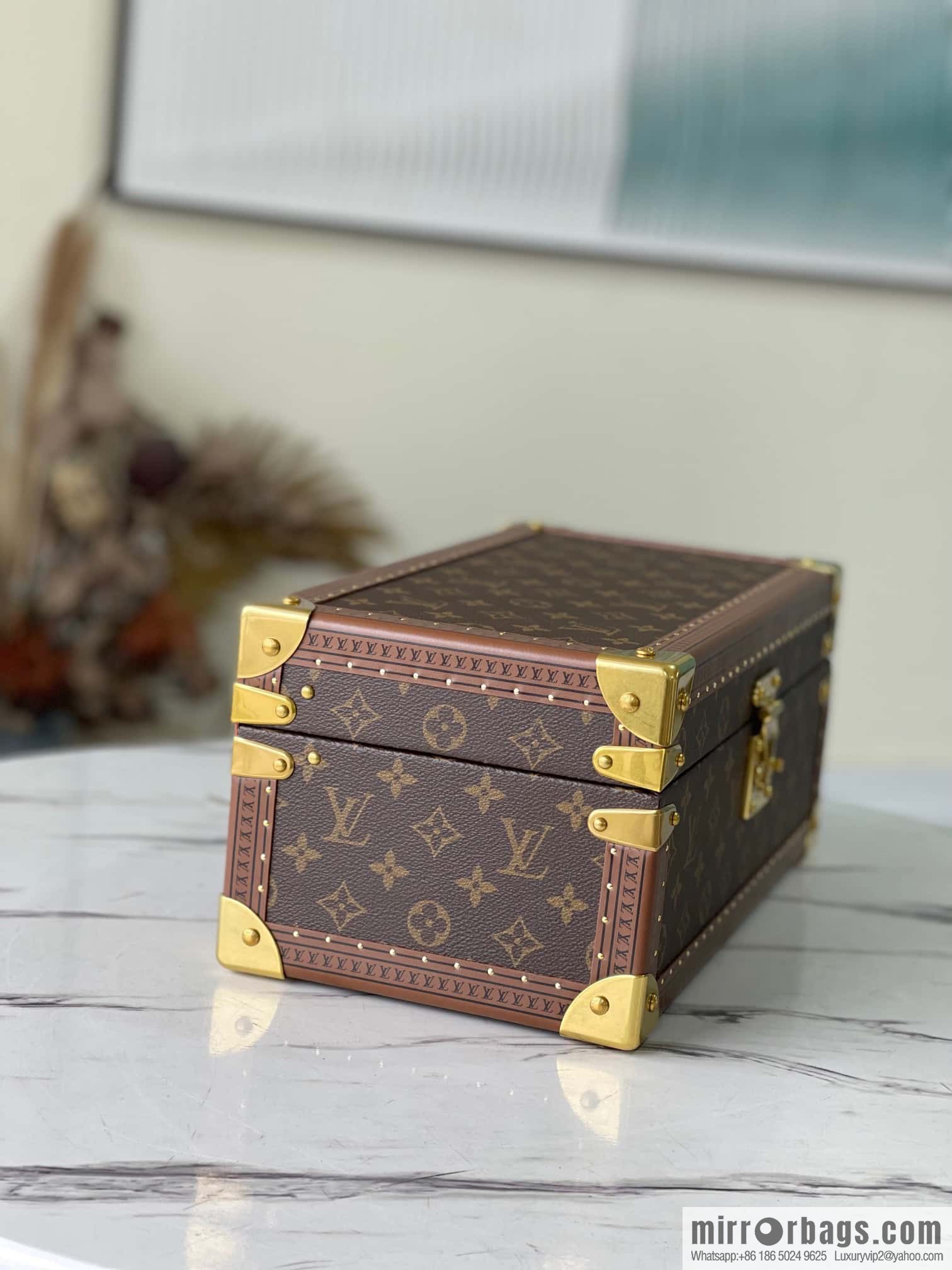 💗M20209 monogram Apricot, Multifunctional Storage Box MCoffret Accessoires Hard Case