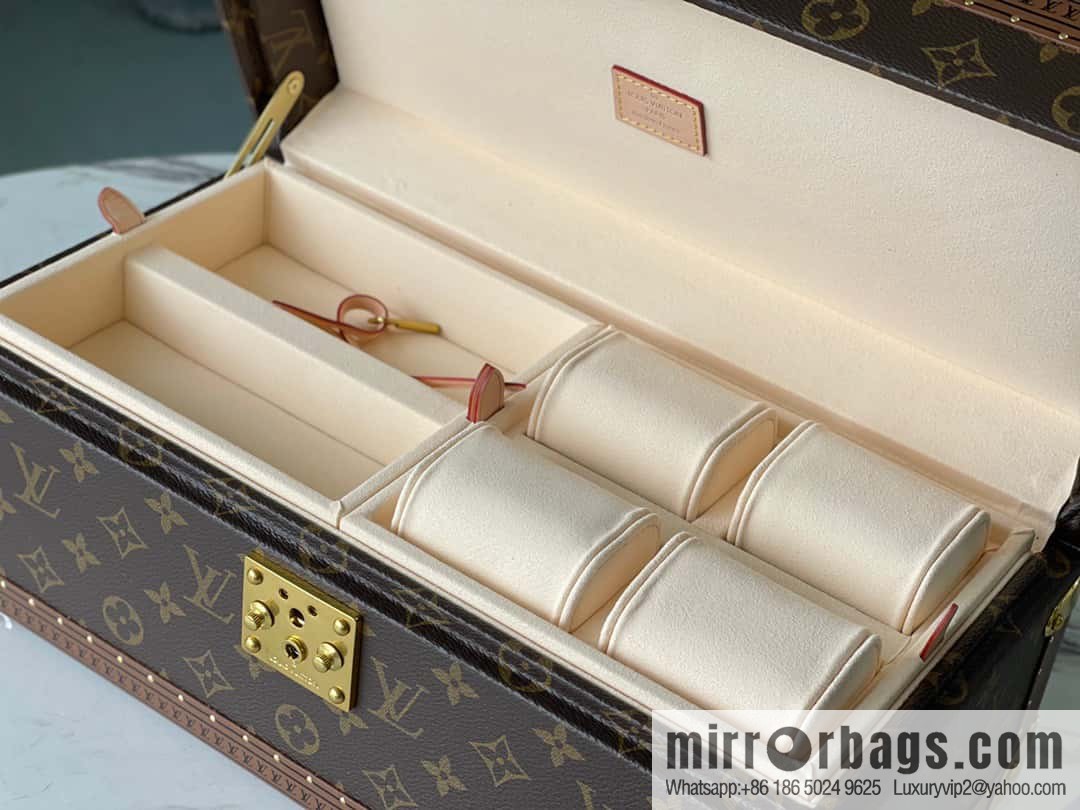 💗M20209 monogram Apricot, Multifunctional Storage Box MCoffret Accessoires Hard Case
