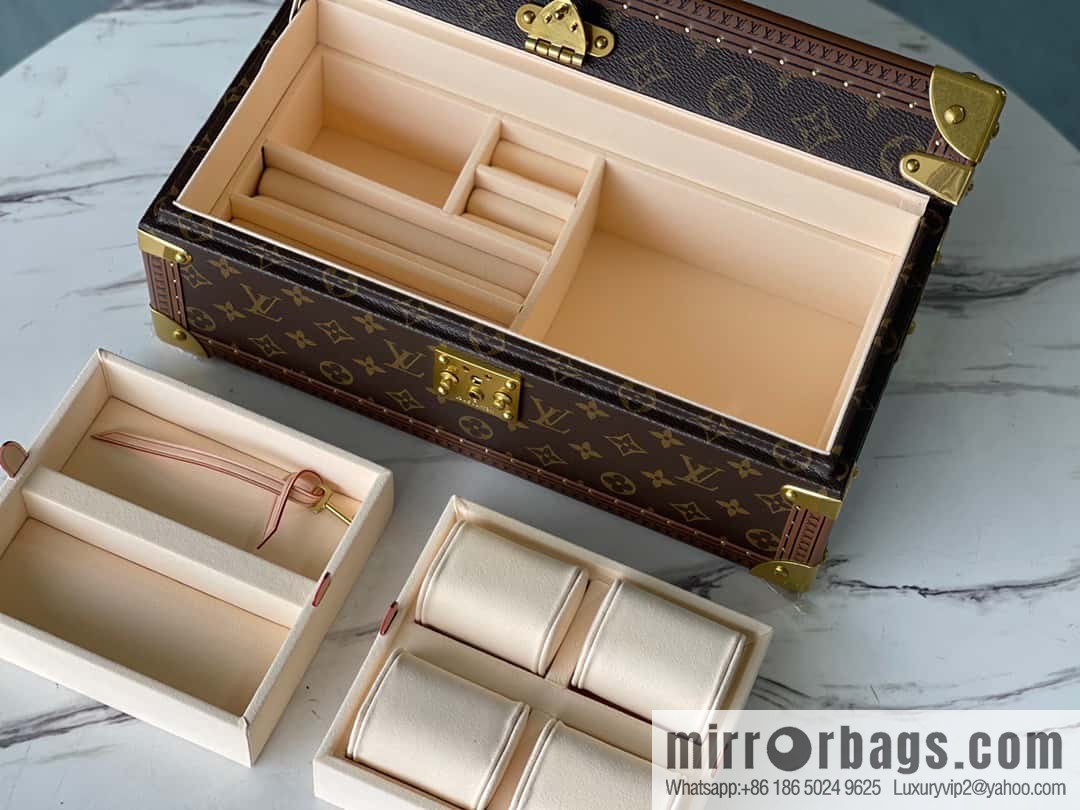 💗M20209 monogram Apricot, Multifunctional Storage Box MCoffret Accessoires Hard Case