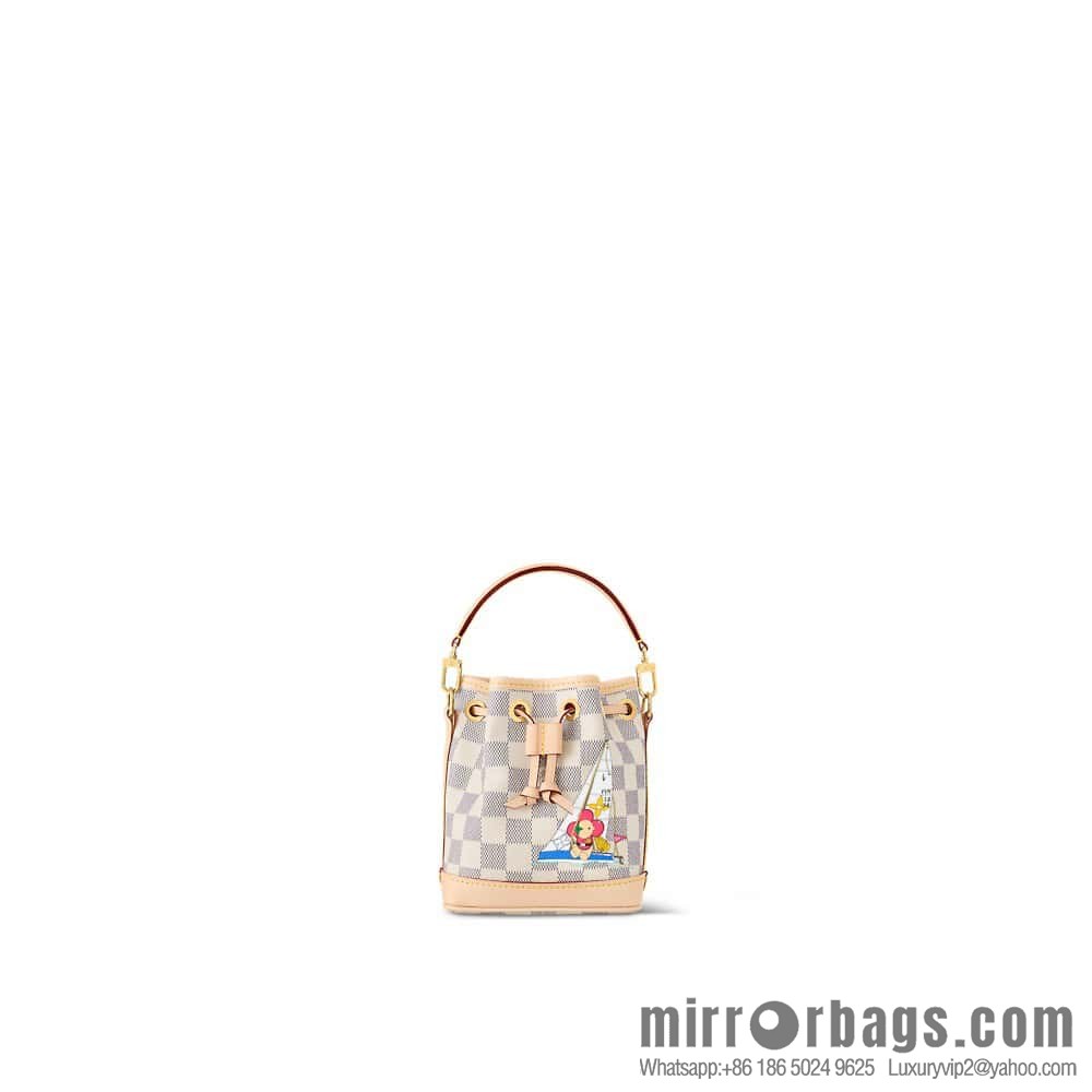 [Original order boutique] N40511 white grid silk screen printing, Christmas tote bag series NANO NOE handbag, this Nano Noé handbag