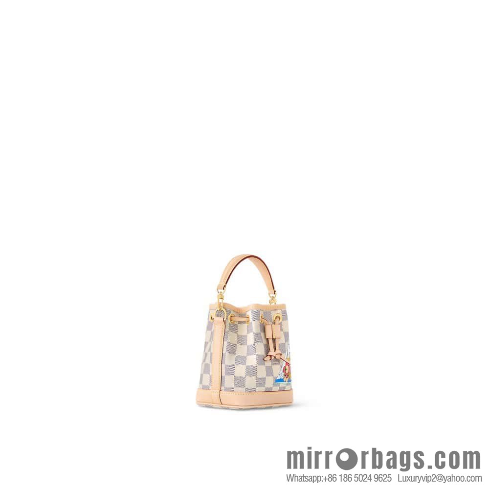 [Original order boutique] N40511 white grid silk screen printing, Christmas tote bag series NANO NOE handbag, this Nano Noé handbag
