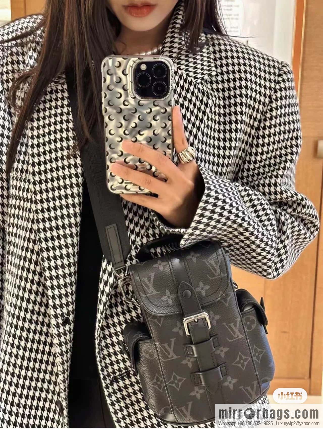 [Original order boutique] M82769 black flower, men's bag mini backpack series, new NANO CHRISTOPHER handbag in autumn and winter