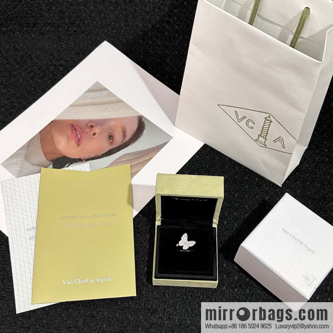 ❗️New ❗️ ☀️ Original ☀️ Van Cleef & Arpels Two Butterfly Diamond Butterfly Necklace, Earrings, Ring ☀