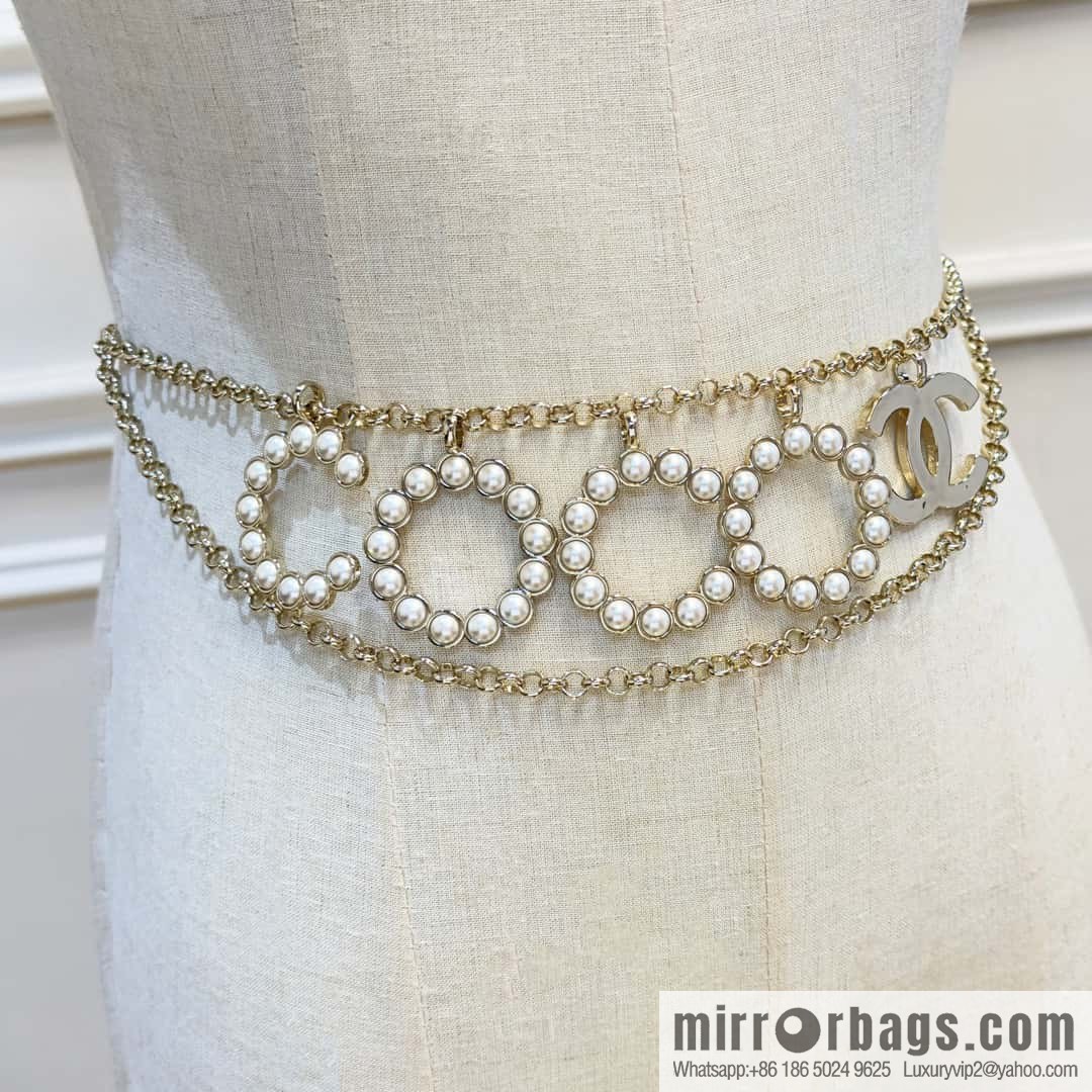 ☀️New ☑️ Chanel COCO pearl waist chain belt