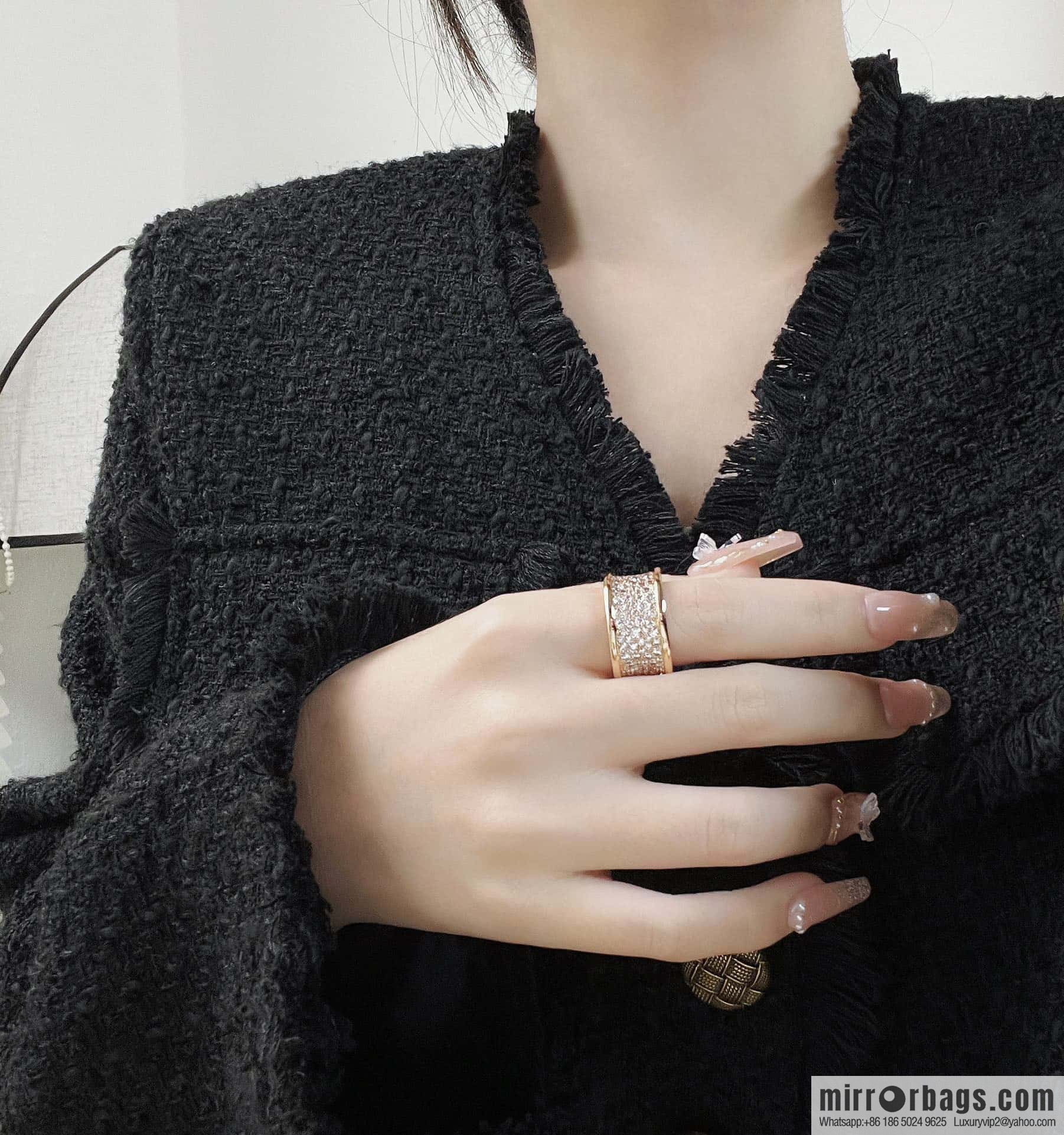 ☀️BVLGARI B. ZERO1 Full Diamond Small Waist Ring  ☀️