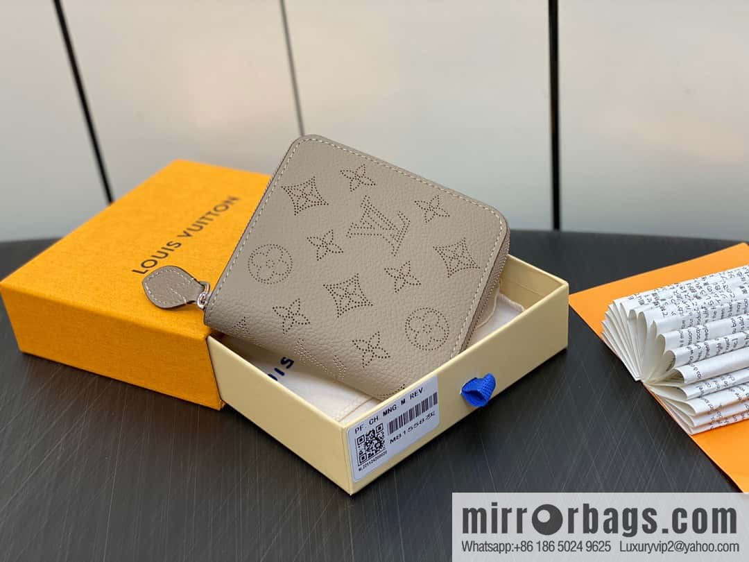 [Original single boutique] M81558 gray, full leather zipper wallet series