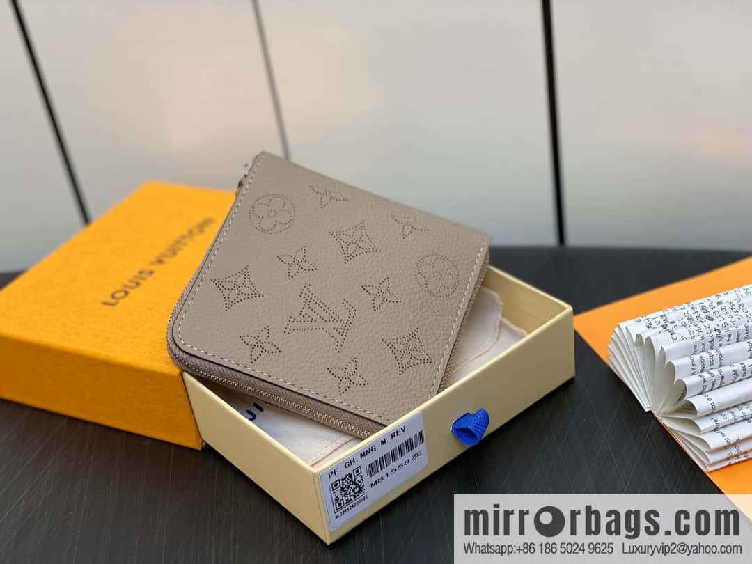 [Original single boutique] M81558 gray, full leather zipper wallet series