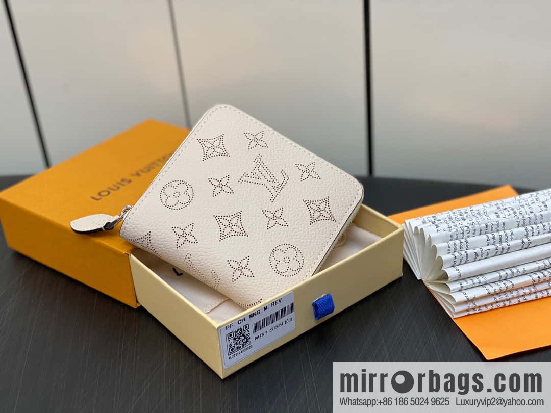 [Original single boutique] M81558 gray, full leather zipper wallet series